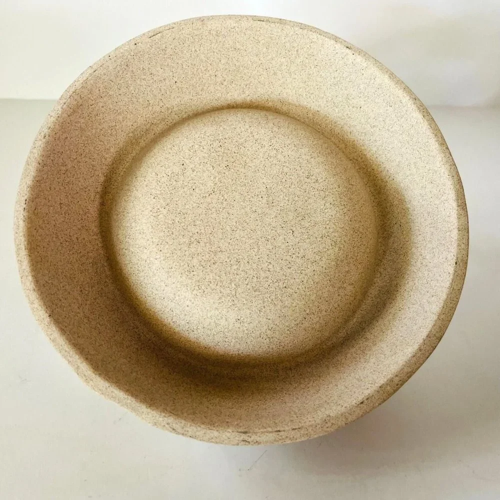 Yommy Bowl # 2 Ceramic Pet Food Dish with Fish Motif Beige White NWOT 6.75